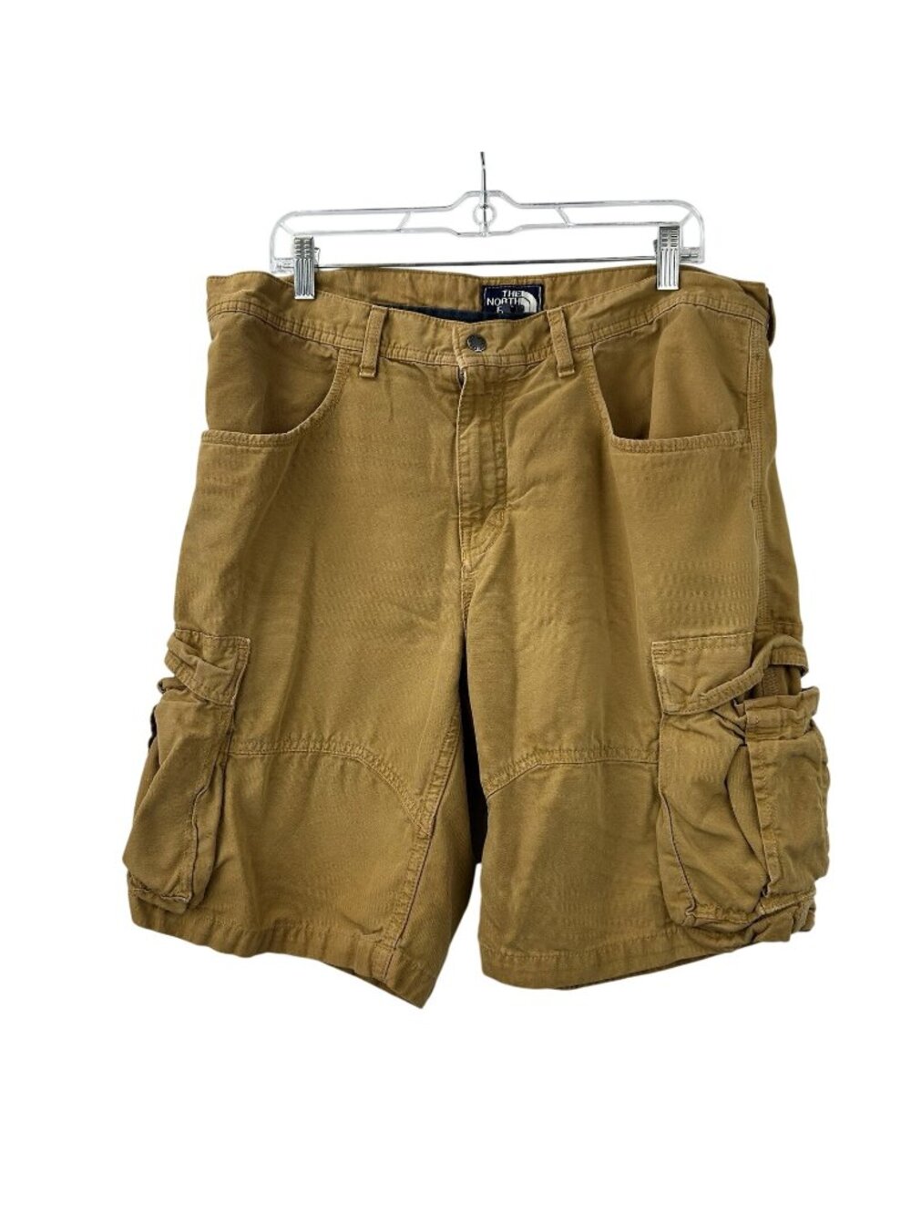 VTG The North Face Cotton Ripstop Cargo Shorts Men's 36R  Gold Hiking Camping